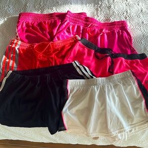 Lot of six pre-owned athletic shorts (Adidas, Reebok, soffe)